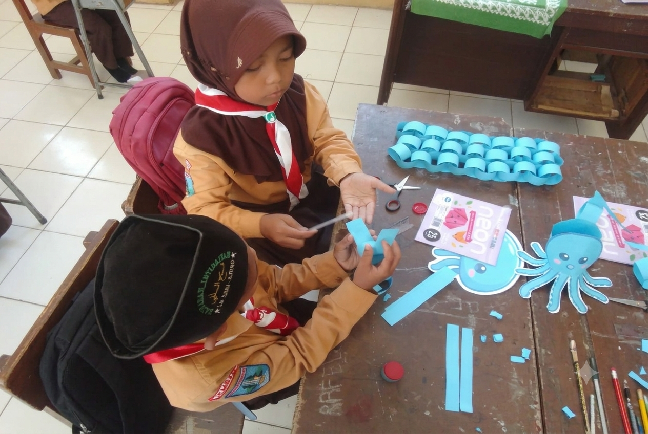 Menghias kelas (2B)
