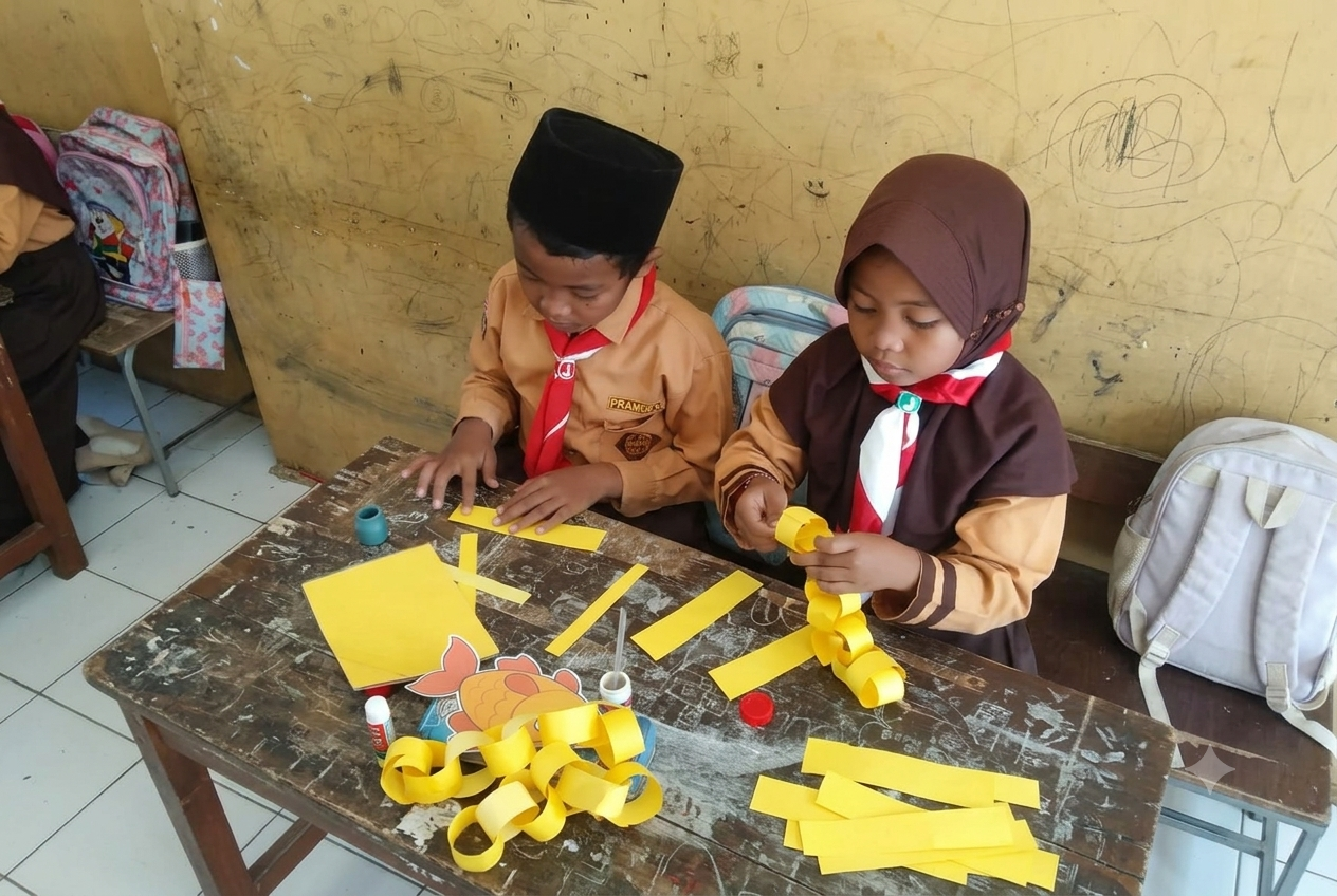 Menghias kelas (2B)